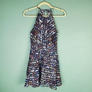Parker Womens Zulma Halter Fit and Flare Mini Dress Size XS